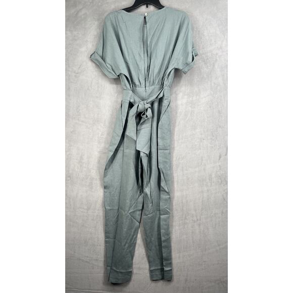 Rumer The Label Loulou Belted Jumpsuit Size Small 100% Linen Gray - Picture 5 of 11